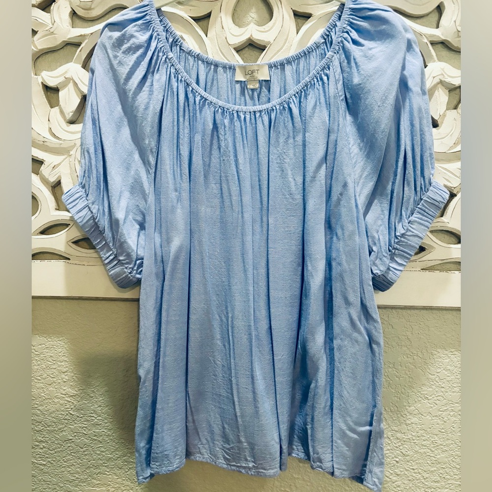 LOFT Light Blue Flowing Top